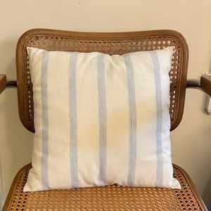 Sezane x Tensira cushion, blue stripe, 40x40cm